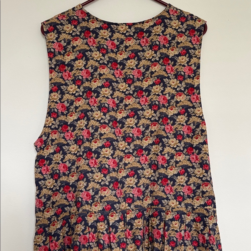 Laura Ashley Blue and Pink Floral Midi Dress Size 10 - Picture 5 of 16